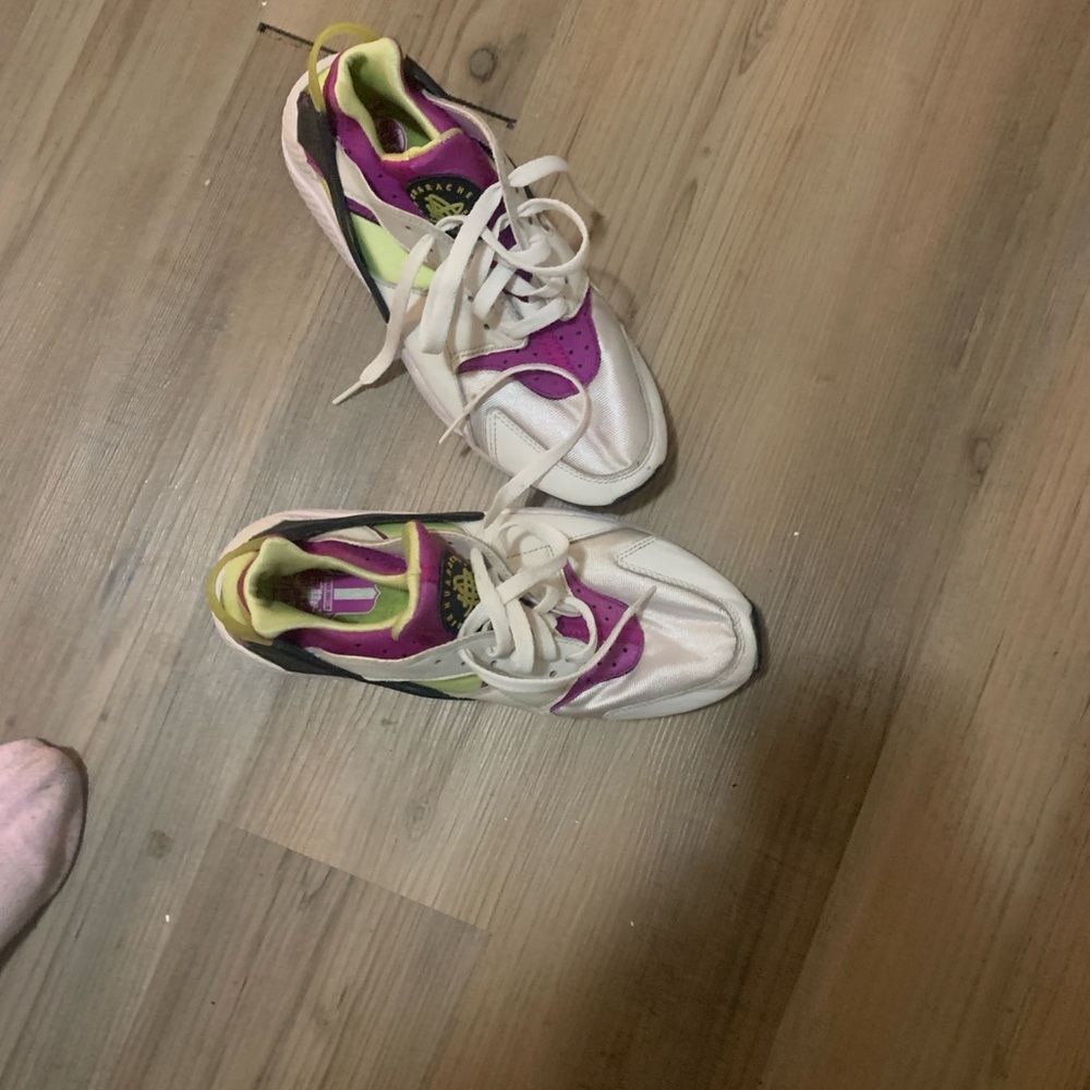Vibrant White and Purple Women's Sneakers
